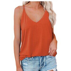 🌸3/$15🌸Vibrant Red Spaghetti Adjustable Strap, Dual Layered, V-Neck sz M